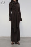 Marc le bihan long net eye skirt 2752 Terre